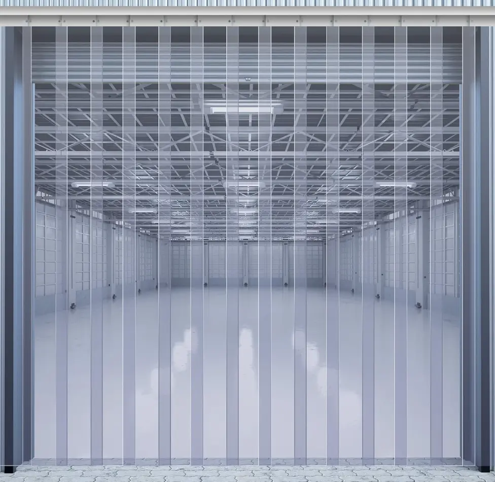 84 x 118 Inches Plastic Strip Door Curtain Kit 0.08'' Walk in Cooler Curtains Thickness PVC Freezer Door Curtain Smooth Waterproof Hurricane Shutters Gate for Warehouse Garage Industry(Clear)