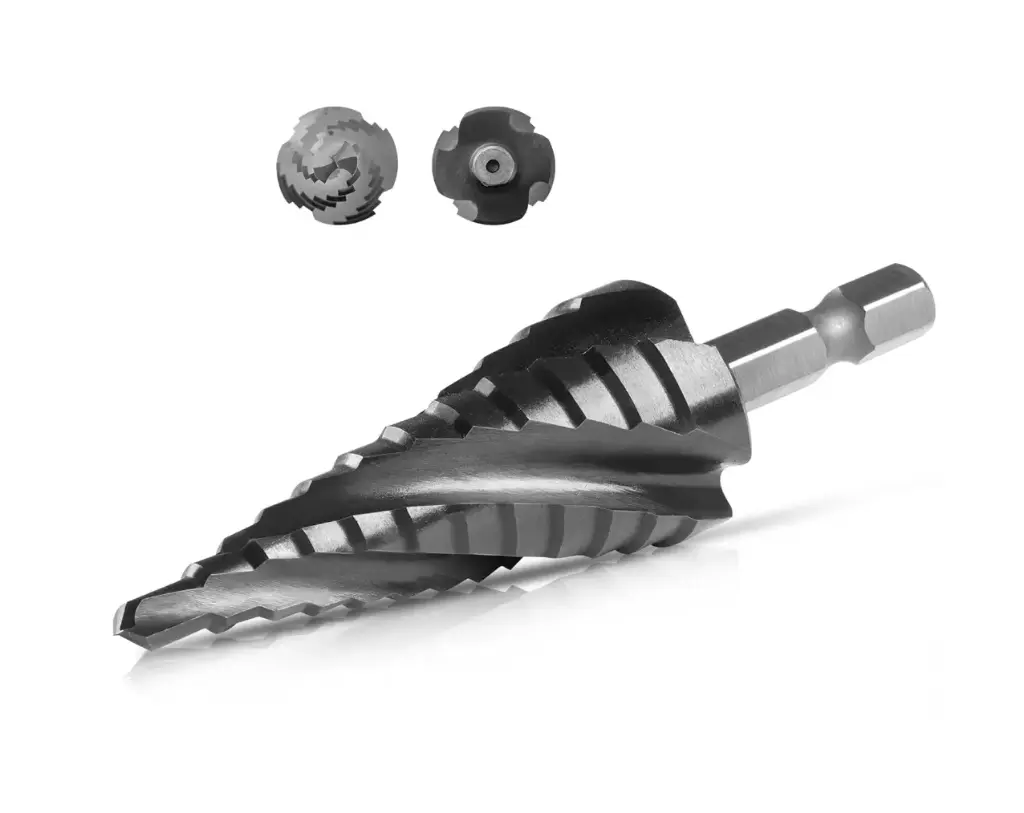 M35 Step Drill Bit 3/16" to 7/8", TiAlN Coating 4 Spiral Flute Step Bit for Stainless Steel, Metal, Aluminum, Plastic