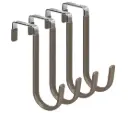 Over The Door Hooks, 4 Pack Door Hangers Hooks with Rubber Prevent Scratches Heavy Duty Organizer Hooks for Living Room, Bathroom, Bedroom Hanging Clothes, Towels, Hats, Coats, Bags Brown