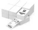 4x6 Inch Direct Thermal Labels, 6000 Labels/12 Stacks(500 Pcs per Stack), Fanfold Shipping Label Paper for Thermal Printers, Permanent Adhesive Mailing Postage Labels for Shipping Packages