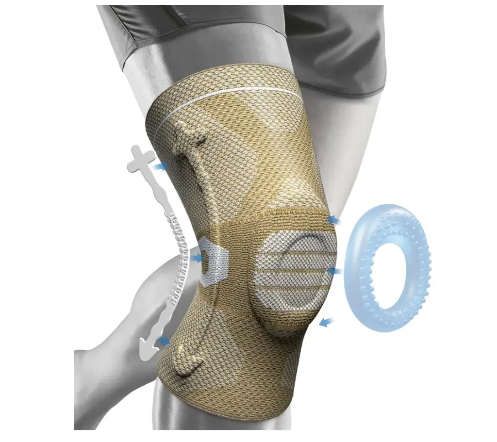 Professional Knee Brace for Pain Relief, Medical Knee Compression Sleeve, Knee Support with Horizontal Knit Tech for Meniscus Tear, ACL, Arthritis, Joint Pain, Runner, Workout- FSA/HSA APPROVED