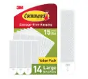 Command Large Picture Hanging Strips, White, Holds up to 16 lbs, 14-Pairs, Easy to Open Packaging